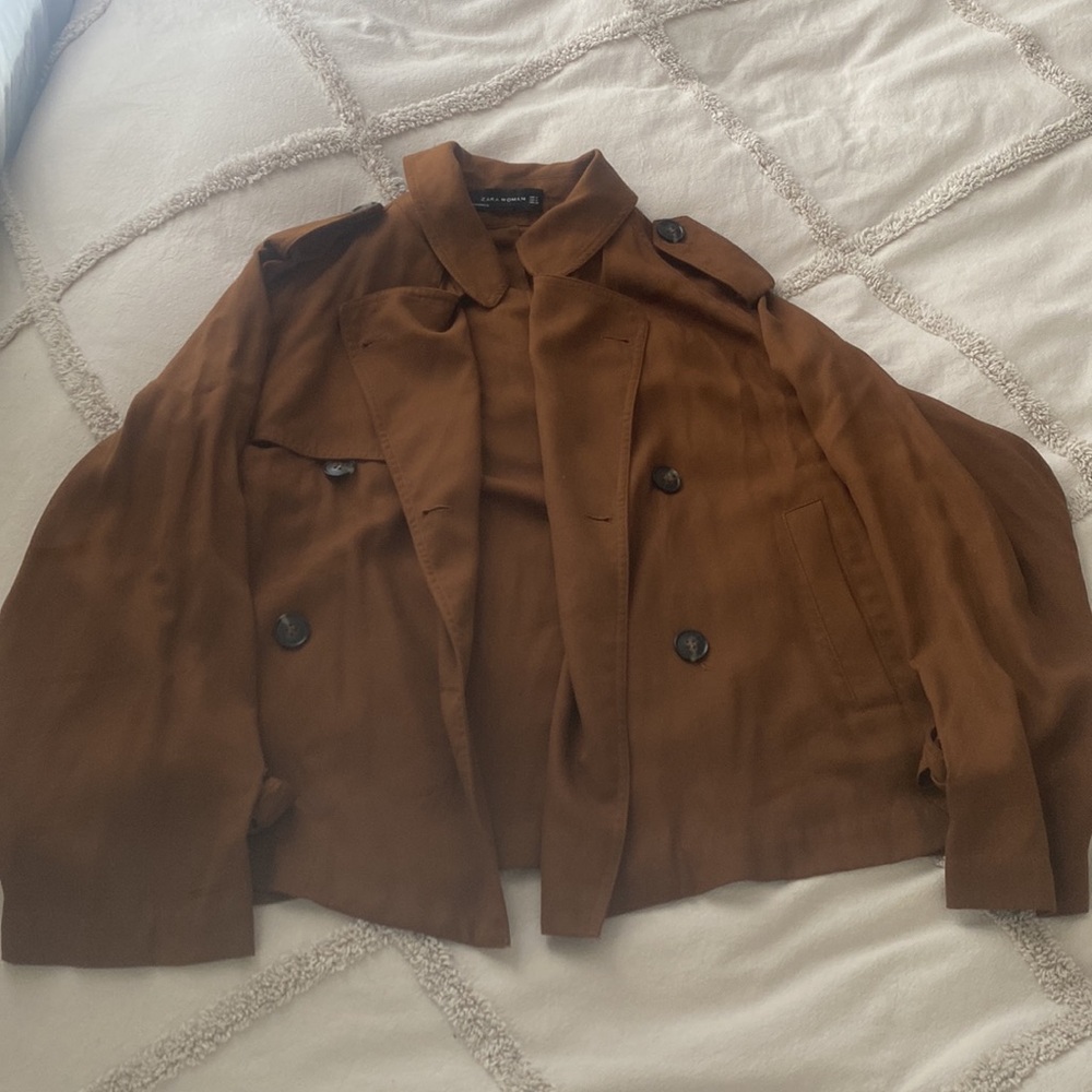 Zara brown light pea coat
